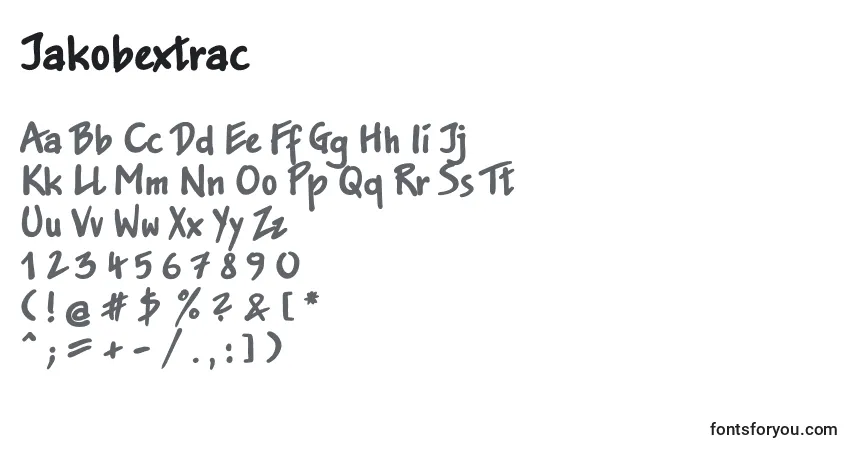 A fonte Jakobextrac – alfabeto, números, caracteres especiais