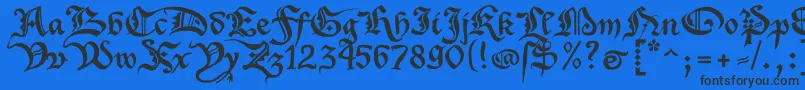 XenippaRegular-Schriftart – Schwarze Schriften auf blauem Hintergrund