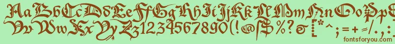 XenippaRegular Font – Brown Fonts on Green Background