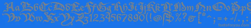 フォントXenippaRegular – 青い背景に灰色の文字