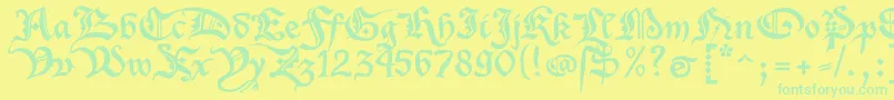 XenippaRegular Font – Green Fonts on Yellow Background