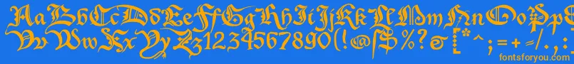 XenippaRegular Font – Orange Fonts on Blue Background