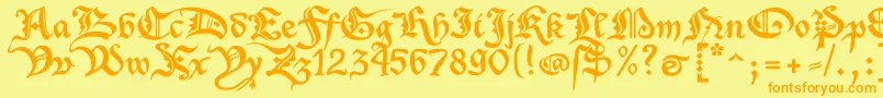 XenippaRegular Font – Orange Fonts on Yellow Background