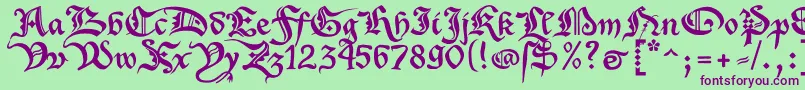 XenippaRegular Font – Purple Fonts on Green Background