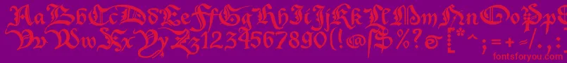 XenippaRegular Font – Red Fonts on Purple Background