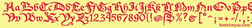 XenippaRegular Font – Red Fonts on Yellow Background