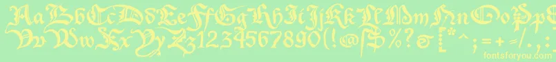 XenippaRegular Font – Yellow Fonts on Green Background