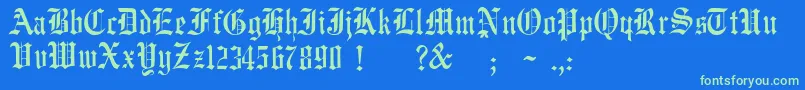 JmhWulfilaNew Font – Green Fonts on Blue Background