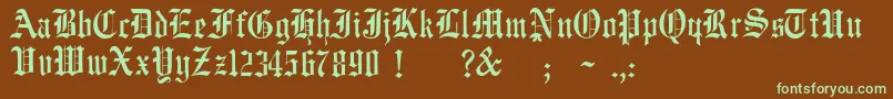 JmhWulfilaNew Font – Green Fonts on Brown Background