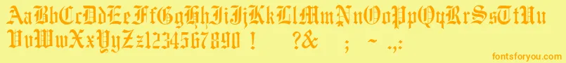 JmhWulfilaNew Font – Orange Fonts on Yellow Background