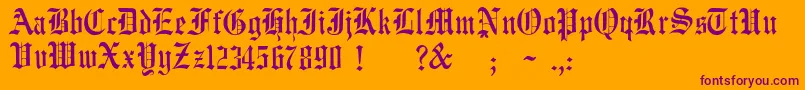 JmhWulfilaNew Font – Purple Fonts on Orange Background