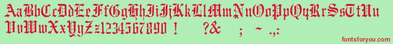 JmhWulfilaNew Font – Red Fonts on Green Background