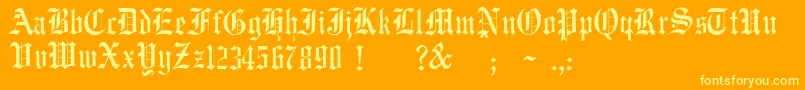 JmhWulfilaNew-Schriftart – Gelbe Schriften auf orangefarbenem Hintergrund