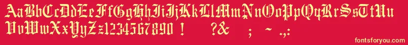 JmhWulfilaNew Font – Yellow Fonts on Red Background