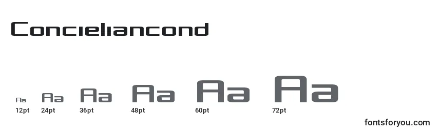 Concieliancond Font Sizes