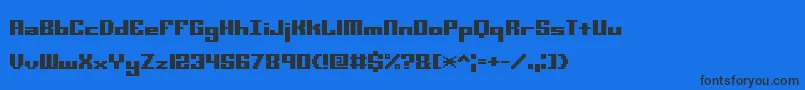 Minikstt Font – Black Fonts on Blue Background