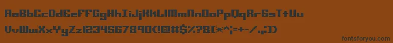 Minikstt Font – Black Fonts on Brown Background