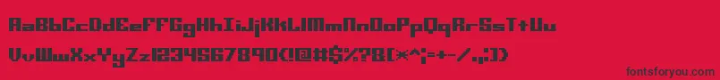 Minikstt Font – Black Fonts on Red Background