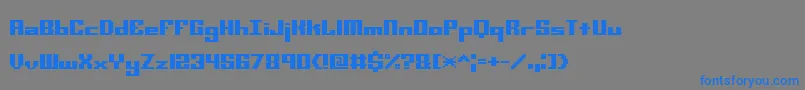 Minikstt Font – Blue Fonts on Gray Background