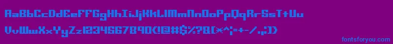 Minikstt Font – Blue Fonts on Purple Background