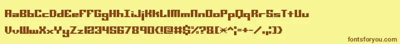 Minikstt Font – Brown Fonts on Yellow Background