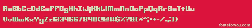 Minikstt Font – Green Fonts on Red Background