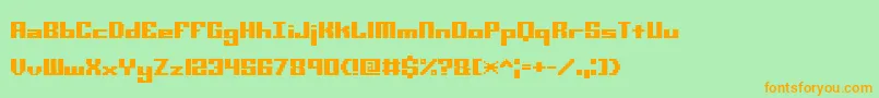 Minikstt Font – Orange Fonts on Green Background