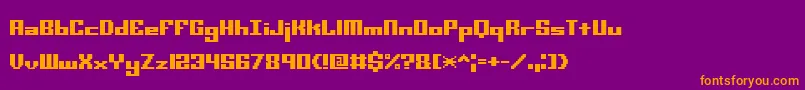 Minikstt Font – Orange Fonts on Purple Background