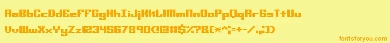 Minikstt Font – Orange Fonts on Yellow Background