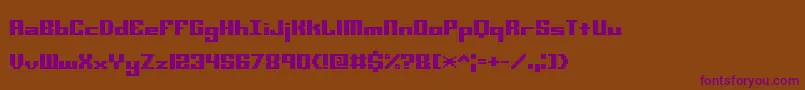 Minikstt Font – Purple Fonts on Brown Background