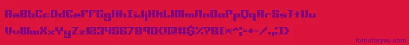 Minikstt Font – Purple Fonts on Red Background