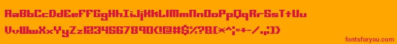 Minikstt Font – Red Fonts on Orange Background