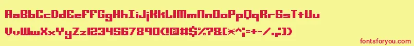 Minikstt Font – Red Fonts on Yellow Background