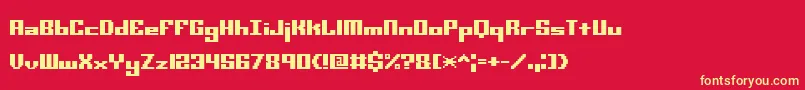 Minikstt Font – Yellow Fonts on Red Background