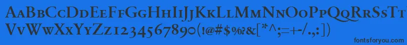 Шрифт SabonnextLtDemiSmallCaps – чёрные шрифты на синем фоне
