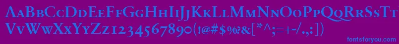 Шрифт SabonnextLtDemiSmallCaps – синие шрифты на фиолетовом фоне