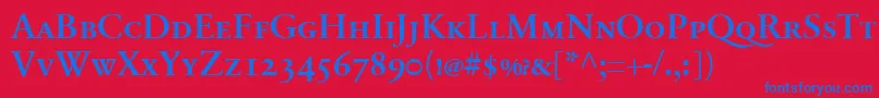 SabonnextLtDemiSmallCaps Font – Blue Fonts on Red Background