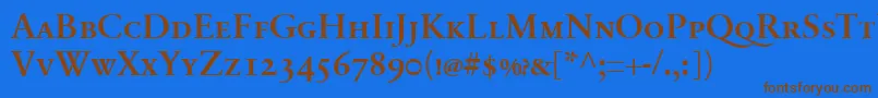 Шрифт SabonnextLtDemiSmallCaps – коричневые шрифты на синем фоне