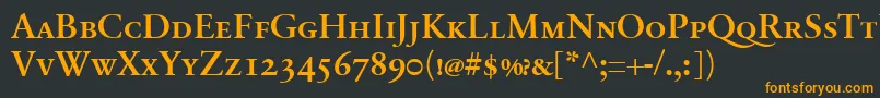 Шрифт SabonnextLtDemiSmallCaps – оранжевые шрифты на чёрном фоне