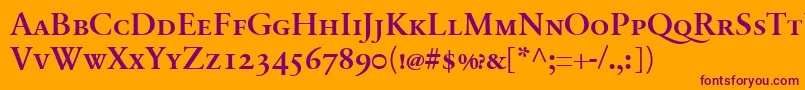 SabonnextLtDemiSmallCaps Font – Purple Fonts on Orange Background