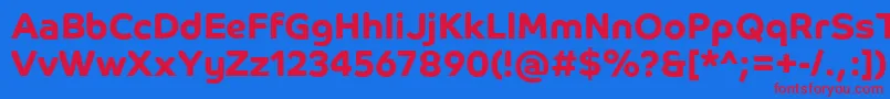 CoHeadlineCorpBold-fontti – punaiset fontit sinisellä taustalla