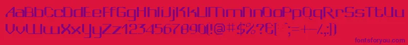 Wedgiessk-Schriftart – Violette Schriften auf rotem Hintergrund