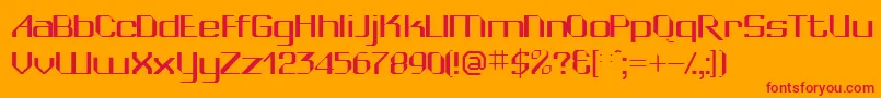 Wedgiessk Font – Red Fonts on Orange Background
