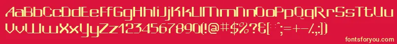 Wedgiessk Font – Yellow Fonts on Red Background