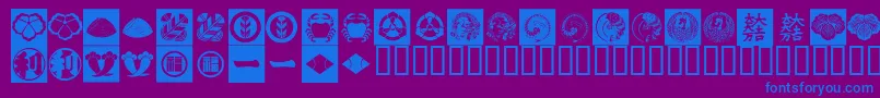 フォントOrientPatternDingsSet2 – 紫色の背景に青い文字