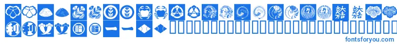 OrientPatternDingsSet2-Schriftart – Blaue Schriften auf weißem Hintergrund