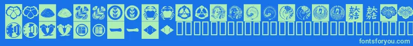 Шрифт OrientPatternDingsSet2 – зелёные шрифты на синем фоне