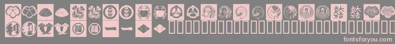 OrientPatternDingsSet2-fontti – vaaleanpunaiset fontit harmaalla taustalla