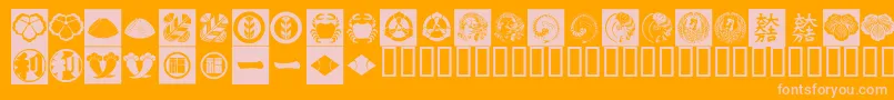 Fonte OrientPatternDingsSet2 – fontes rosa em um fundo laranja
