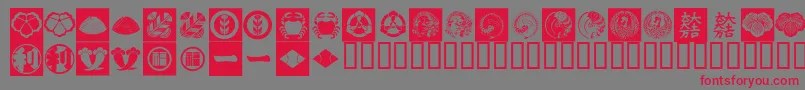 OrientPatternDingsSet2 Font – Red Fonts on Gray Background